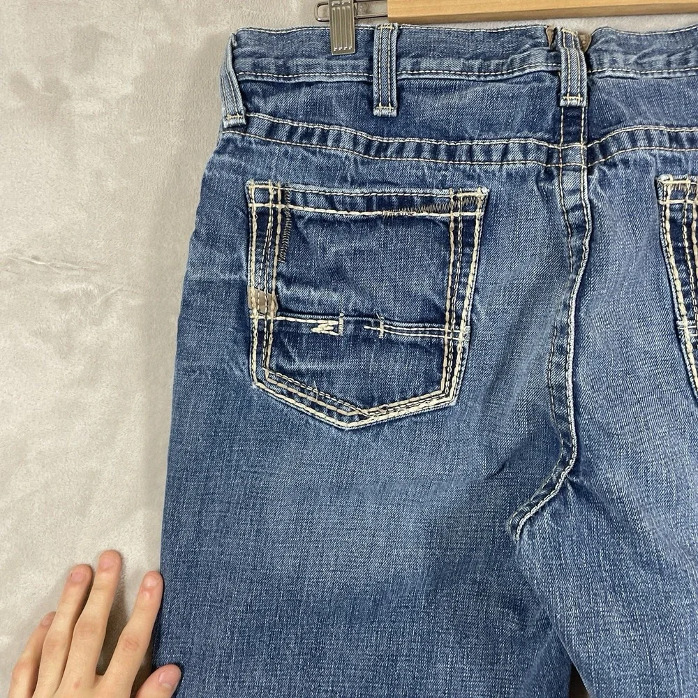 Ariat Jeans Mens 36x30 Blue M4 Bootcut Boundary Low Rise Western Distressed Work